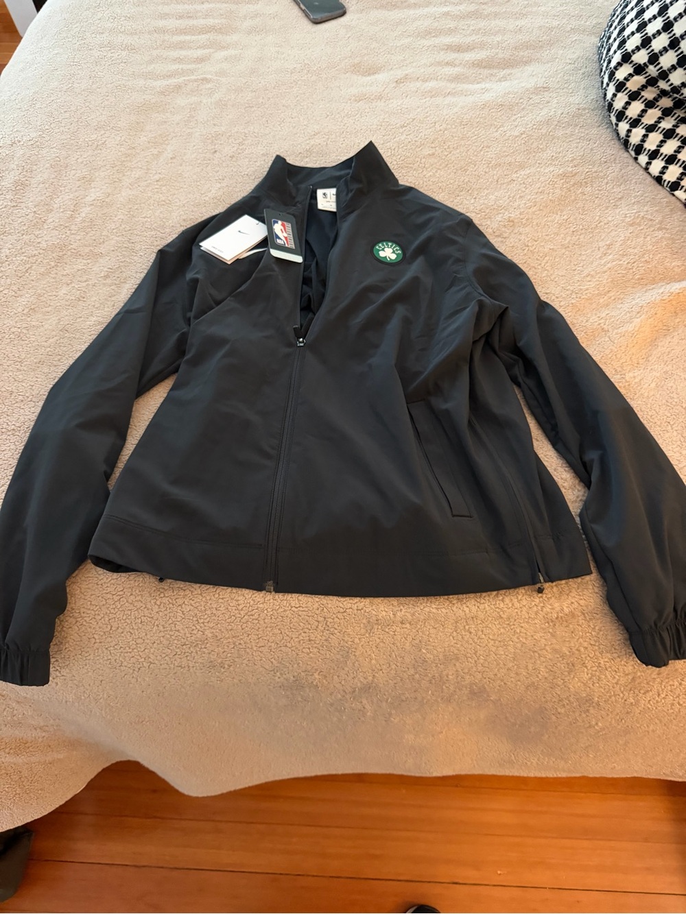 NBA Boston Celtics Black Full-Zip Utility Jacket with Team Patch